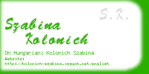 szabina kolonich business card
